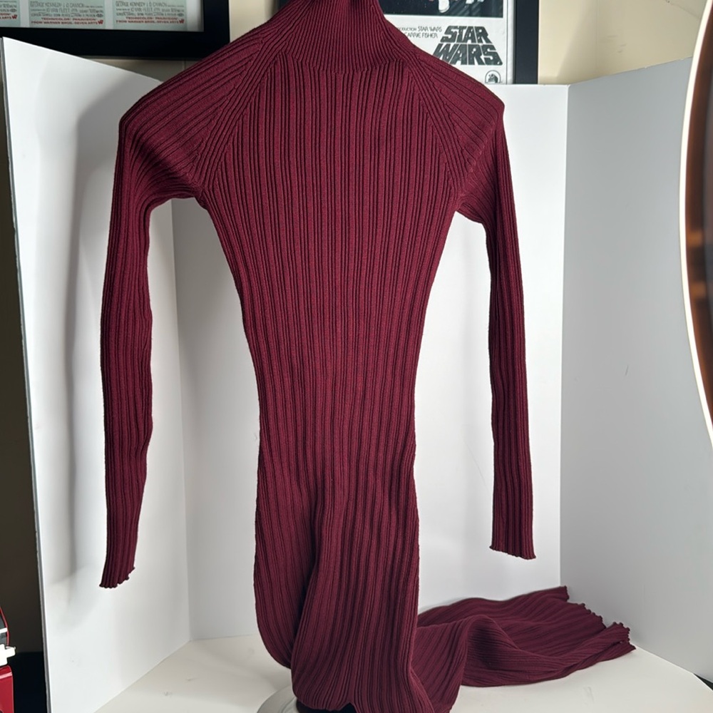 VICI Newtown Ribbed Midi Sweater Dress S mock neck